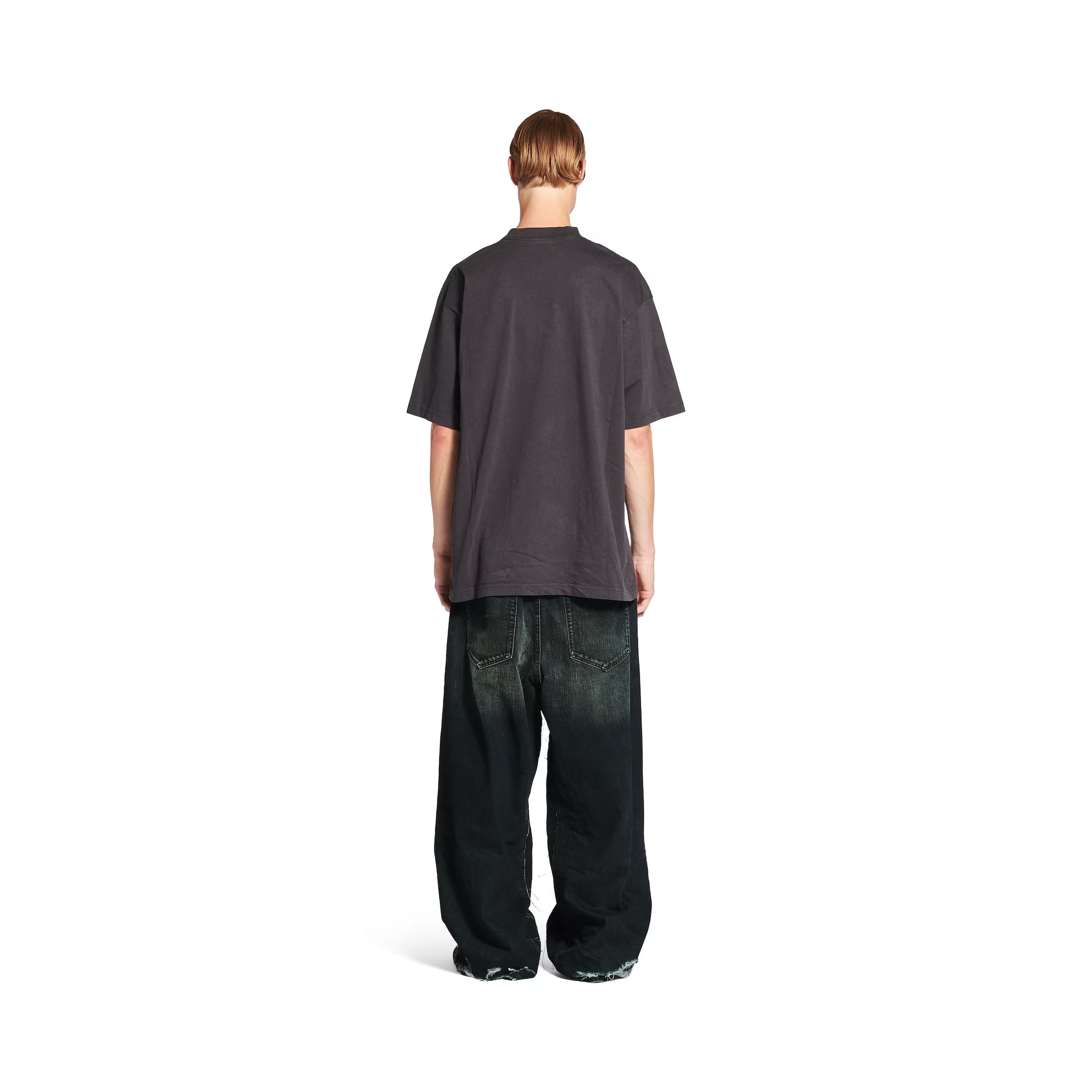 Balenciaga Boxing T-Shirt Medium Fit in washed black vintage jersey